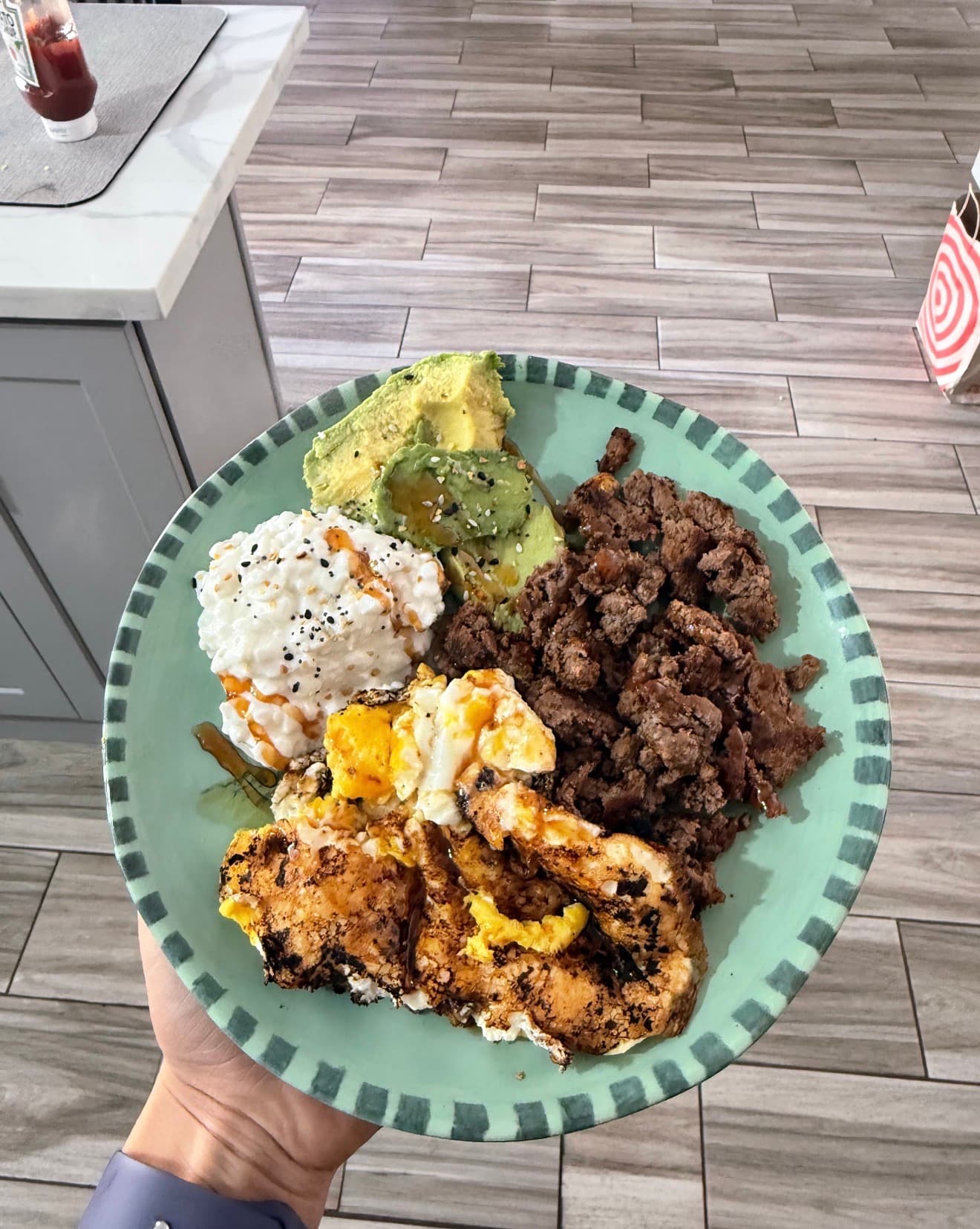 Balanced meal example with protein, carbs, and healthy fats